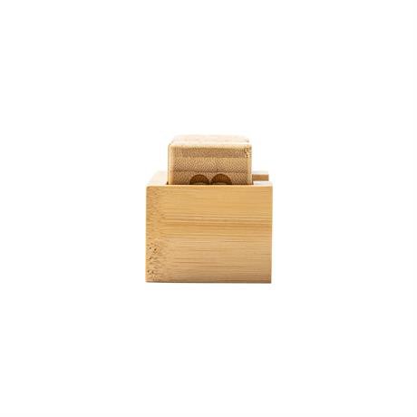Personalised perpetual desk calendar in bamboo with four engraved blocks