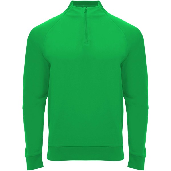 Felpa a maniche lunghe con zip a un quarto unisex da 200 g/m² Epiro - Verde felce / XL