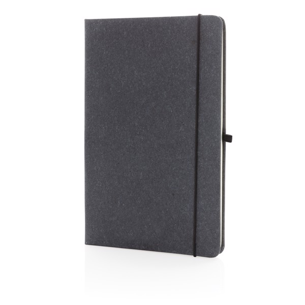 GRS Recycled leather hardcover notebook A5 - Grey