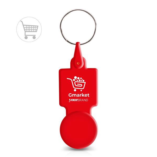 Porta-Chaves Com Ficha  0,50 Para Carrinho, Plástico Ps - Amarelo