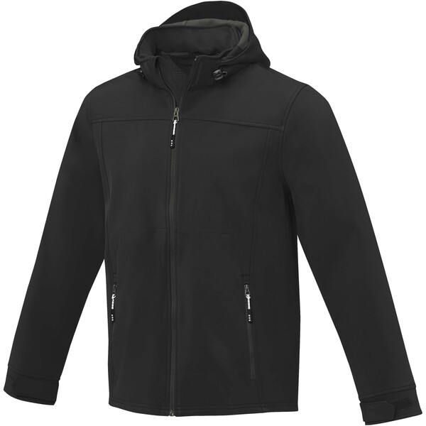 Langley men's GRS recycled softshell jacket - Black / S