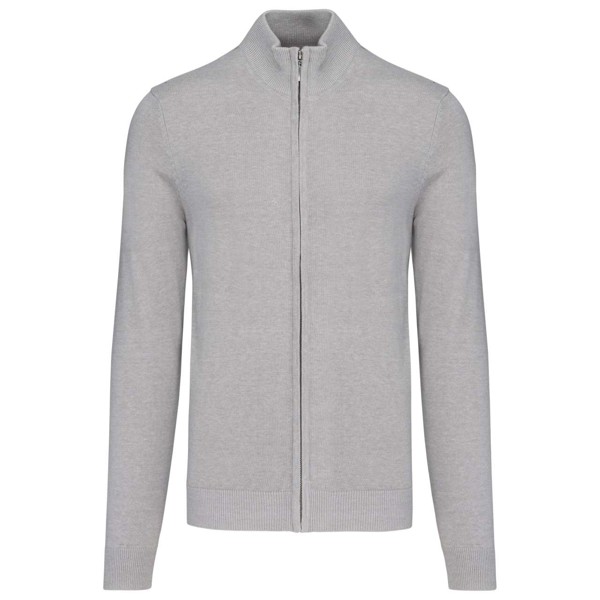 Men's Full Zip Cardigan - Grey Melange / S