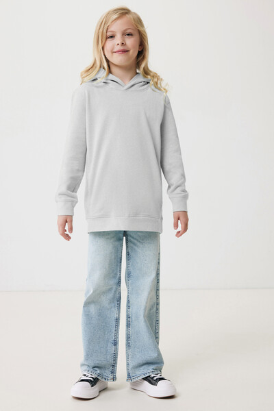 Dětská mikina s bočními kapsami Iqoniq Yengo z rec. bavlny - Light Heather Grey / 1314