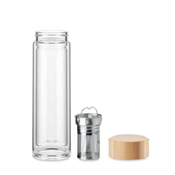 Batami double wall bottle, 400 ml, borosilicate glass