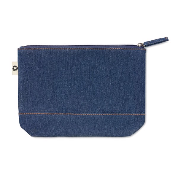 Recycled denim cosmetic pouch Style Pouch