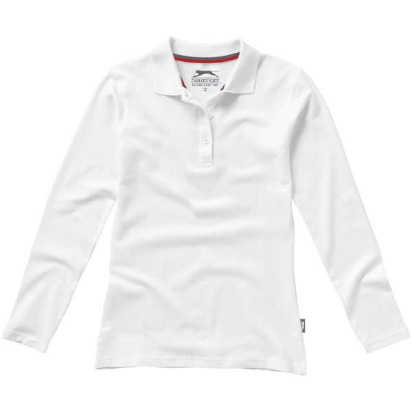 Point long sleeve women's polo - White / XXL