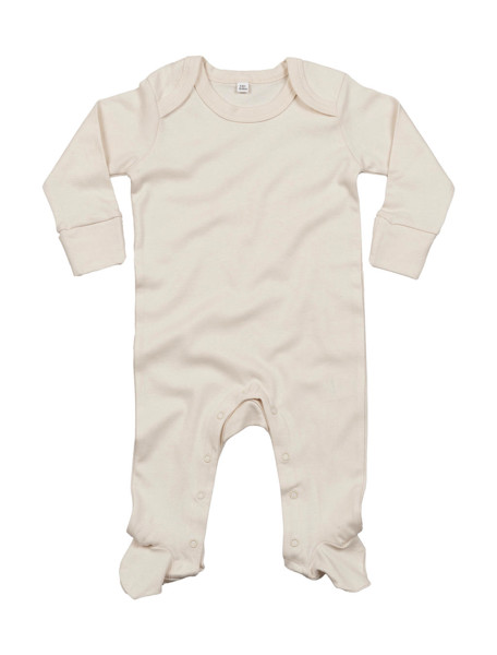 Baby Sleepsuit With Scratch Mitts - Organic Natural / 6-12