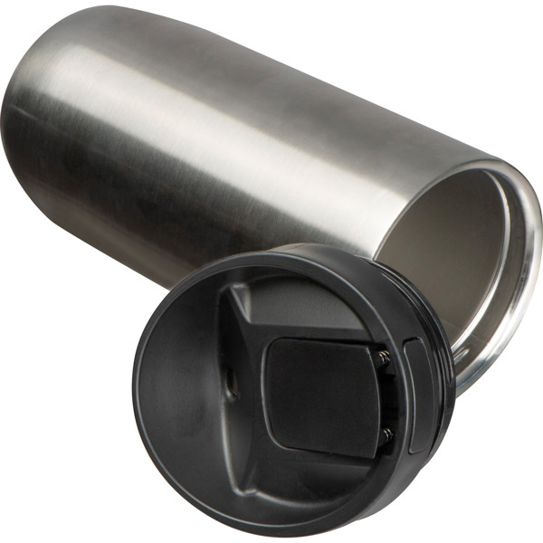 Insulated Mug 500ml with push-button Closure TIZIANO - Silvergrey