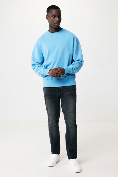 Sweater à col rond en coton recyclé Iqoniq Kruger - Tranquil Blue / XXS