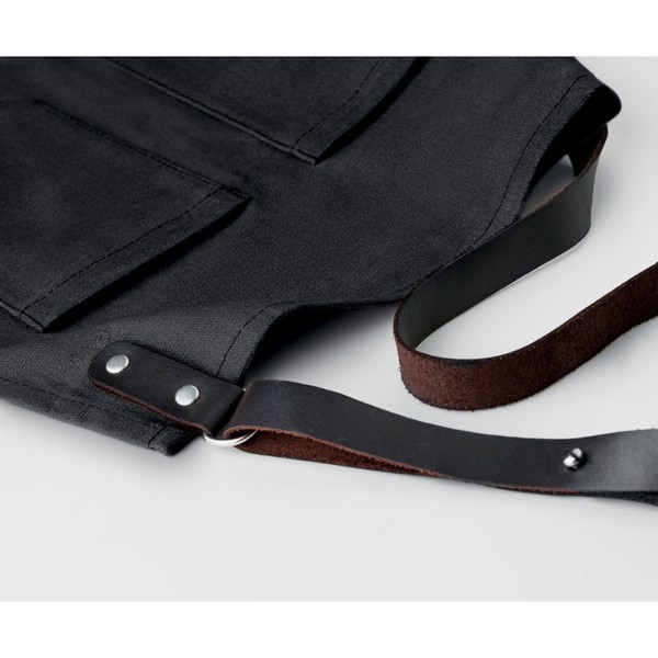 Chef apron waxed canvas,12oz,cotton,860x685mm - Black