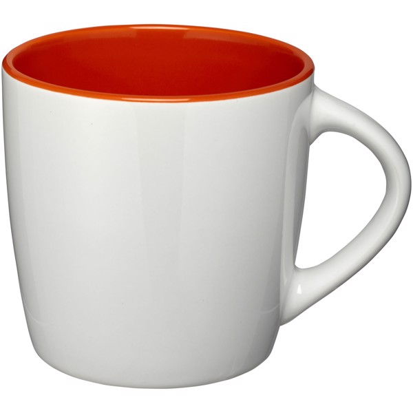 Tazza in ceramica Aztec da 340 ml - Bianco / Arancione