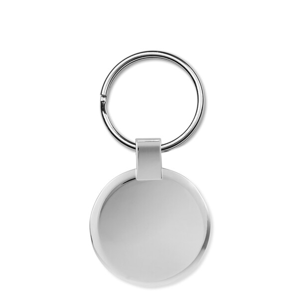 Round recycled zinc alloy, doming keychain - M1 ring / Tissue paper wrapping