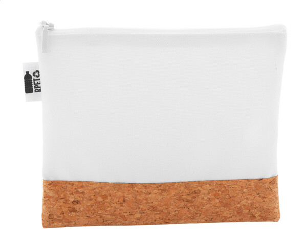 Toaletna torba iz reciklirane PET plastike po meri CreaBeauty Cork M - Bela / naravna
