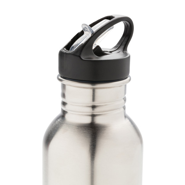 Deluxe Sportflasche aus Edelstahl - Silber