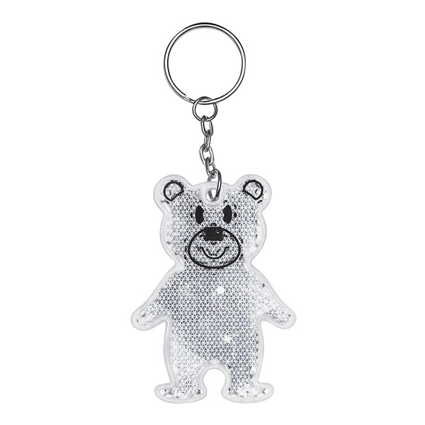 Reflexný prívesok na kľúče Teddy - Biela