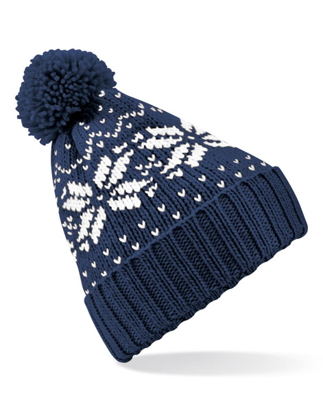Fair Isle Snowstar® Beanie - Black / White / ONE SIZE