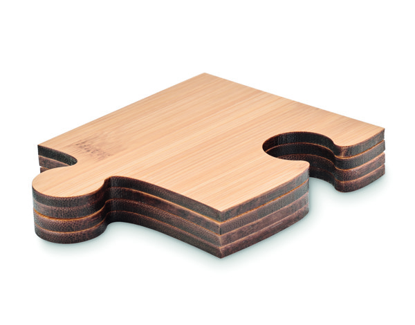 Set podstavkov za puzzle iz bambusa Lepy, 210x210 mm