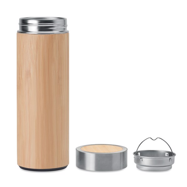 Double wall bamboo flask 400ml Batumi - Wood