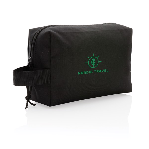 Impact Aware rPET toiletry bag, 300D, 21x13x8 cm - Black