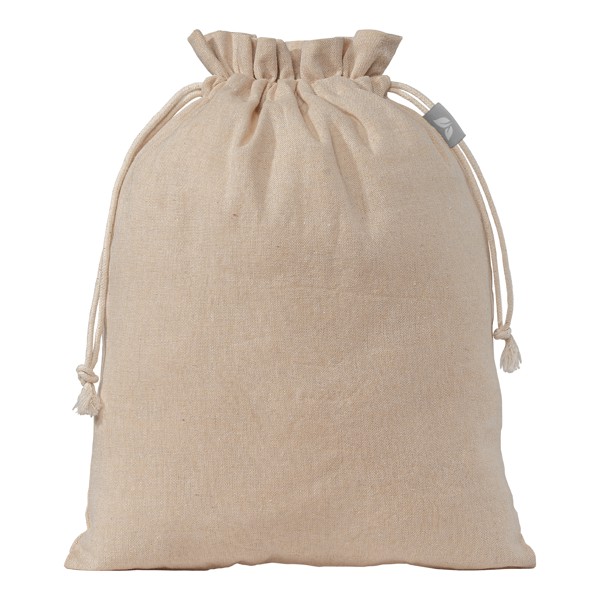Medium 4 oz. Recycled Cotton Gift Bag - Natural / Heat transfer