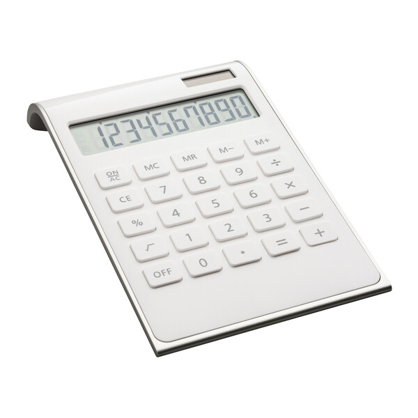 Calculatrice solaire VALINDA - blanc / argenté