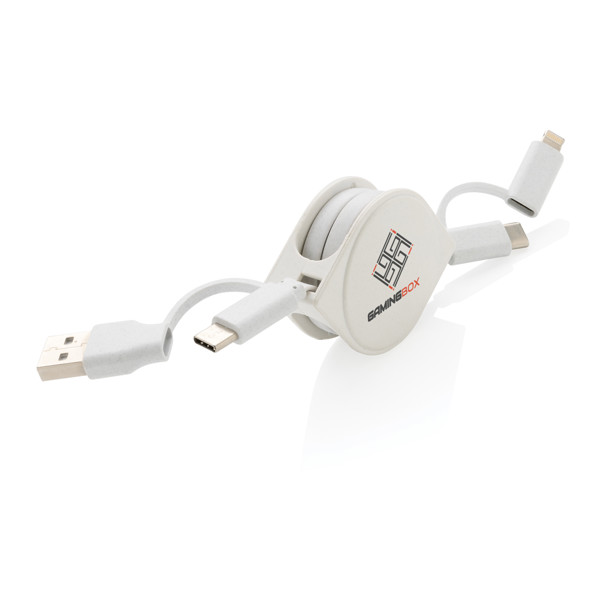 Xd Collection 6-v-1 kabel, recikliran ABS, TPE - Bela