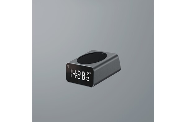 Chargeur sans fil Xoopar Reddi Charge PD avec horloge - Gris foncé
