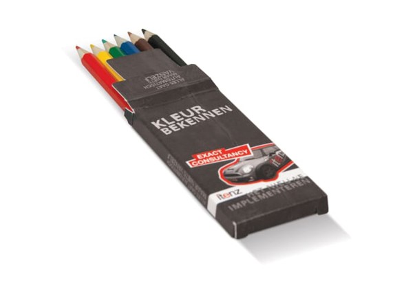 Short pencils in custom-made box