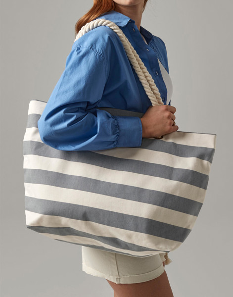 Nautical Beach Bag - Natural / Navy / ONE SIZE