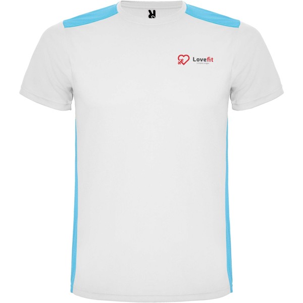 Detroit kortærmet sports t-shirt til børn - Hvid / Turkis / 4
