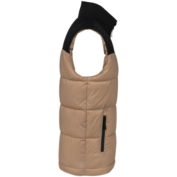Unisex Bi-Tone Padded Bodywarmer - Wet Sand / Black / S