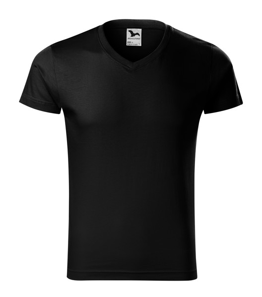 Tričko Pánské Malfini® Slim Fit V-Neck - Černá / XL