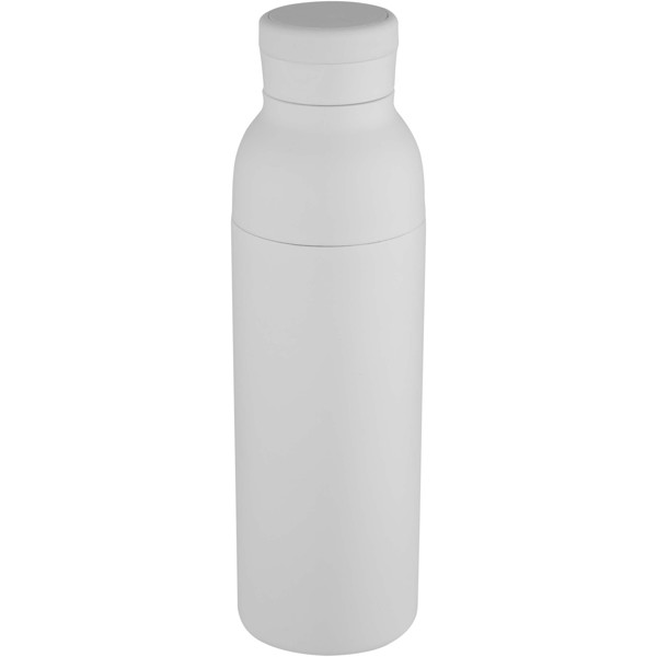 Illuminate 650 ml RCS recycled stainlesss steel double wall insulated water bottle - White