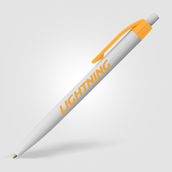 Stylo ColourFlow en plastique recyclé - Jaune / Sérigraphie