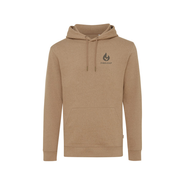 Sweat à capuche en coton recyclé et non teinté Iqoniq Torres - Heather Brown / L