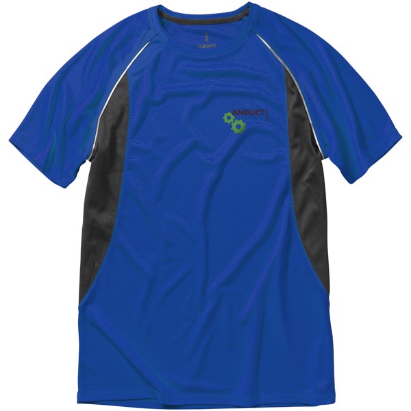Męski T-shirt Quebec z krótkim rękawem z dzianiny Cool Fit odprowadzającej wilgoć - Niebieski / Antracyt / L
