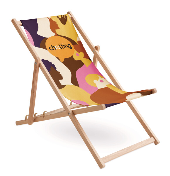 Classic deck chair with removable cover (EN581 Certified) - Full colour