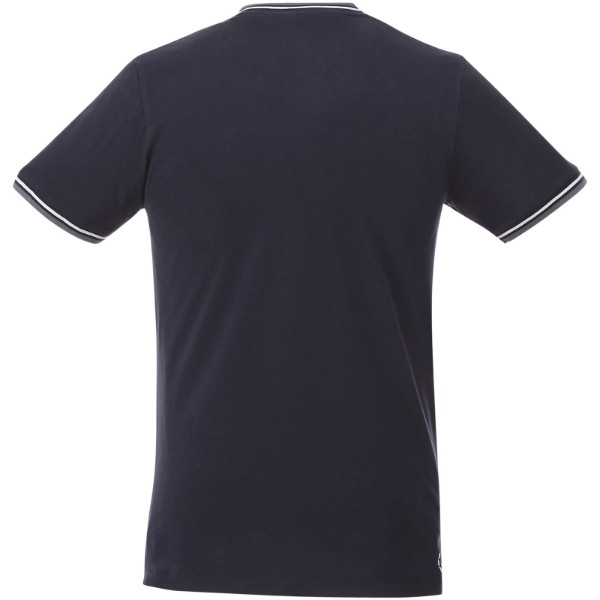 Camiseta de pico punto piqué para hombre "Elbert" - Azul Marino / Mezcla De Grises / Blanco / M