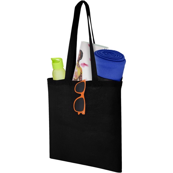 Carolina 100 g/m² cotton tote bag 7L - Solid Black