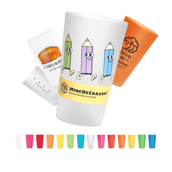 30 cl REUSABLE PLASTIC CUP - Blanc opaque / 