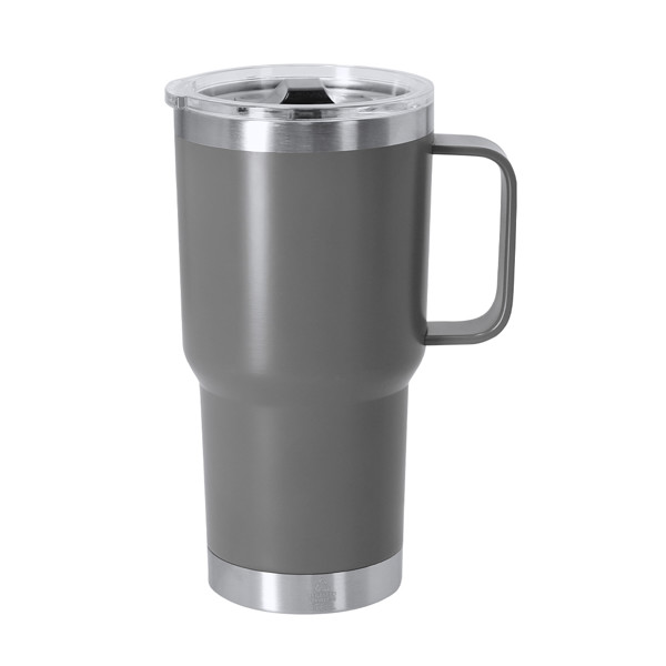 Taza Térmica De Cristal Gris Claro - Perfecta Para Reuniones Y Decoración