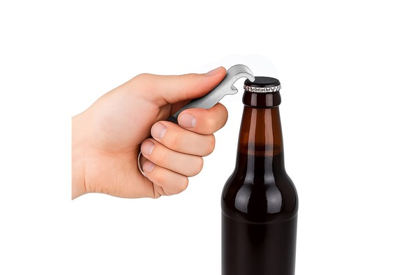 3-in-1 bottle opener key ring - Silver