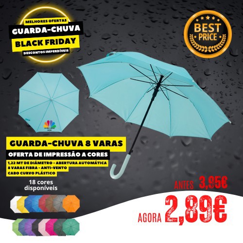 Guarda-chuva em poliéster com abertura automática com impressão incluída a cores