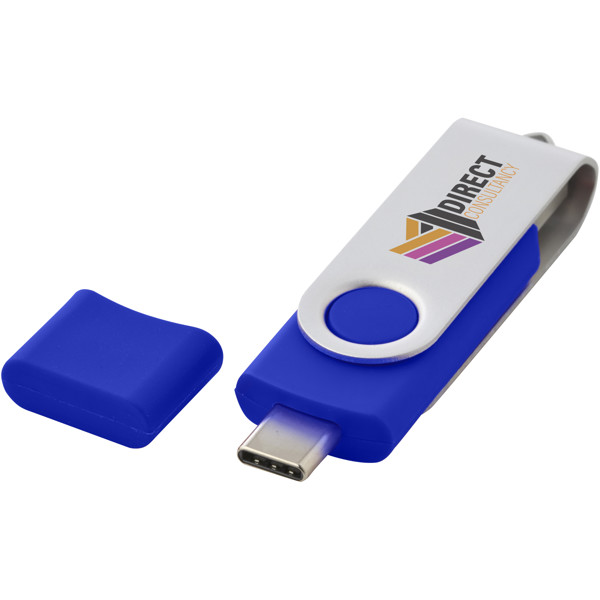 Clé USB-C rotative OTG - Bleu / 2GB