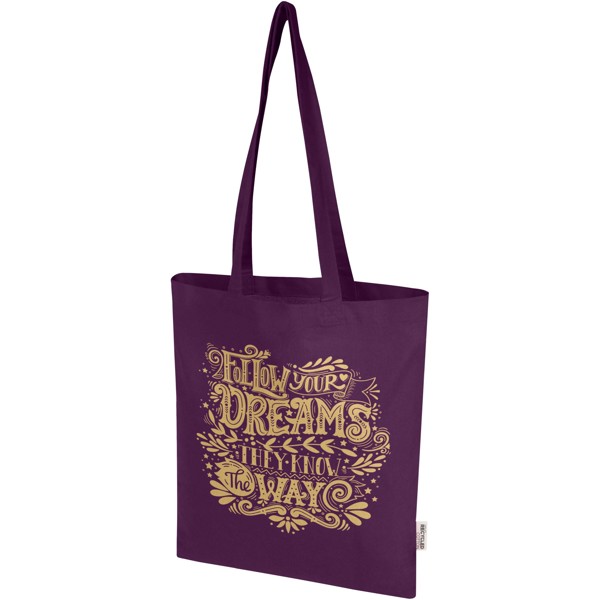 Tote bag in cotone riciclato certificato GRS da 140 g/m² Madras Blend - 7L - Viola