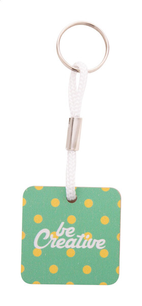 Porte-clés personnalisé Woody Plus C - Blanc / Naturelle