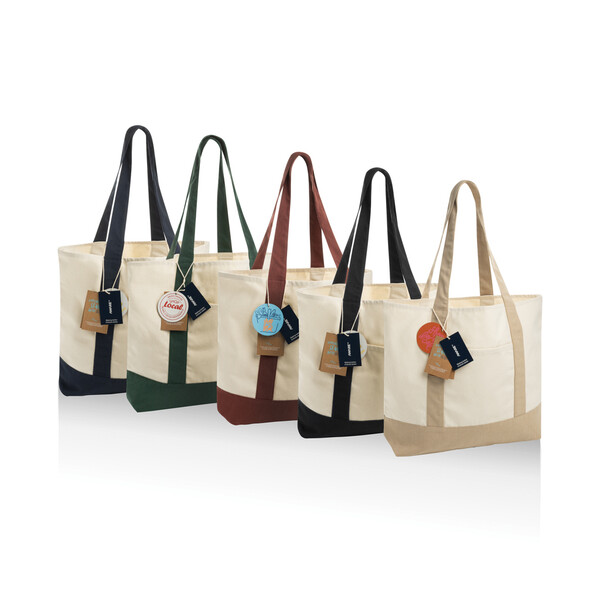 SHOP LOCAL AWARE™ recycled cotton 350gsm Tote bag - Zwart