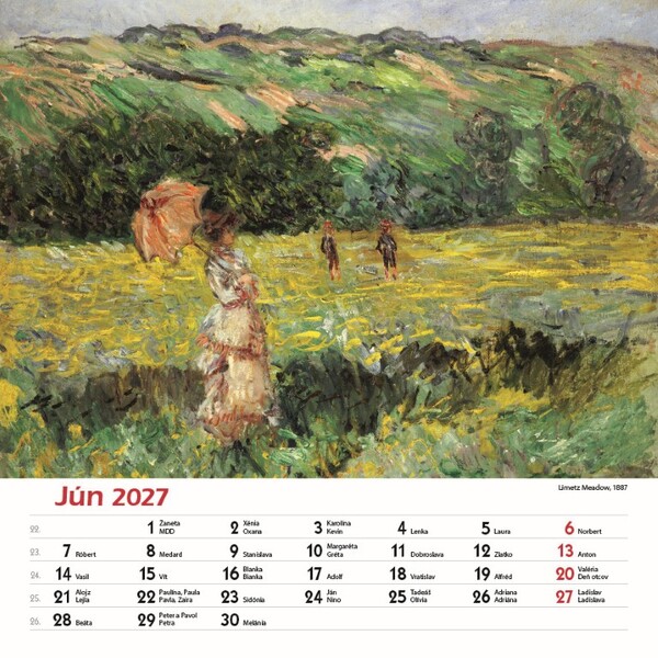 Nástenný Kalendár Claude Monet Štvorec 2027