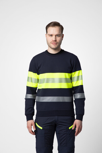 6129 Sweatshirt Roundneck Yellow/black XL