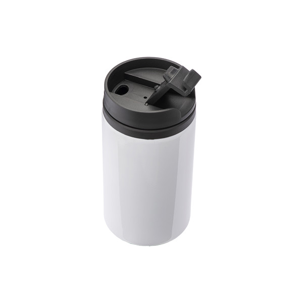 Sublimating Metal Mug With Plastic Inner Wall, Lid And Handle